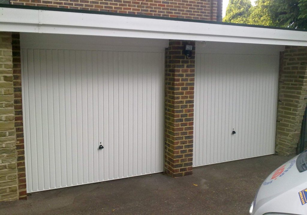 Two White Up & Over Garage Doors