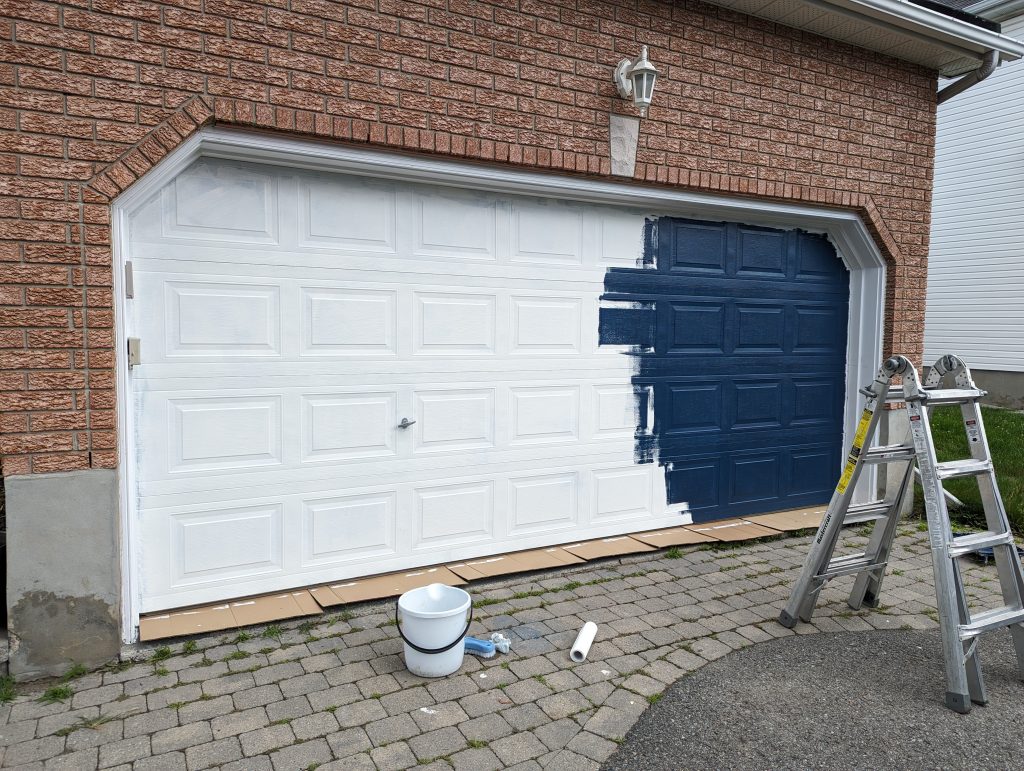 garage door being painted on