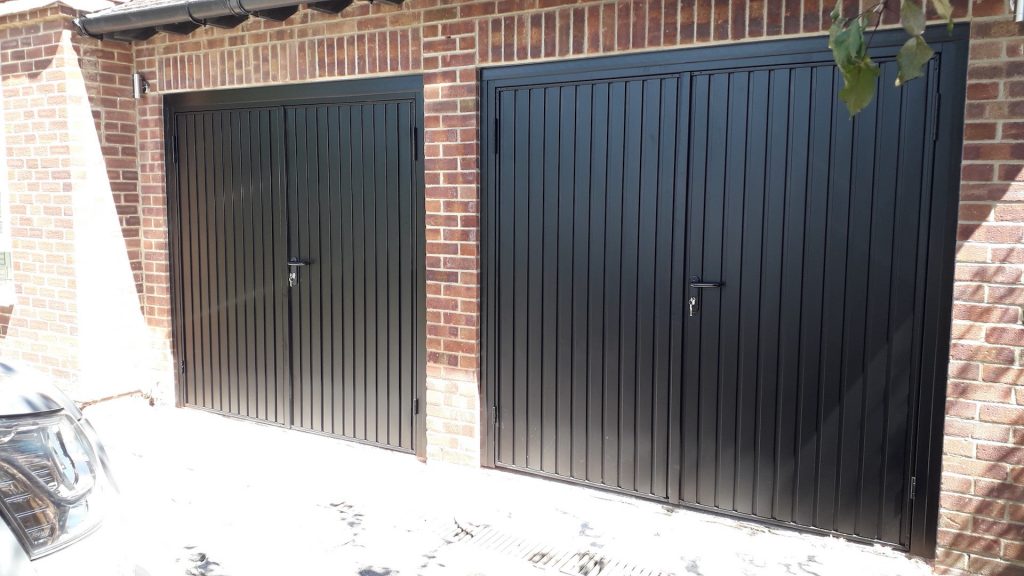 double black garage door