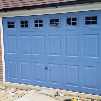 Garage Door with Window - Associated Garage Doors Pigeon Blue Georgian