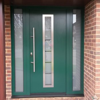 Green front door