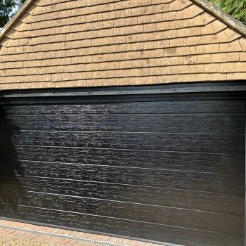 Wooden electric garage door