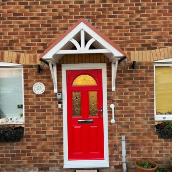 red composite front door